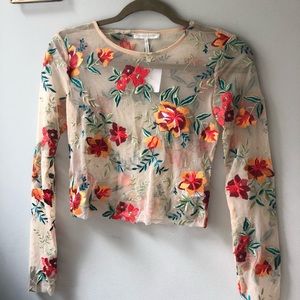 Urban Outfitters Women’s Mesh Floral Top